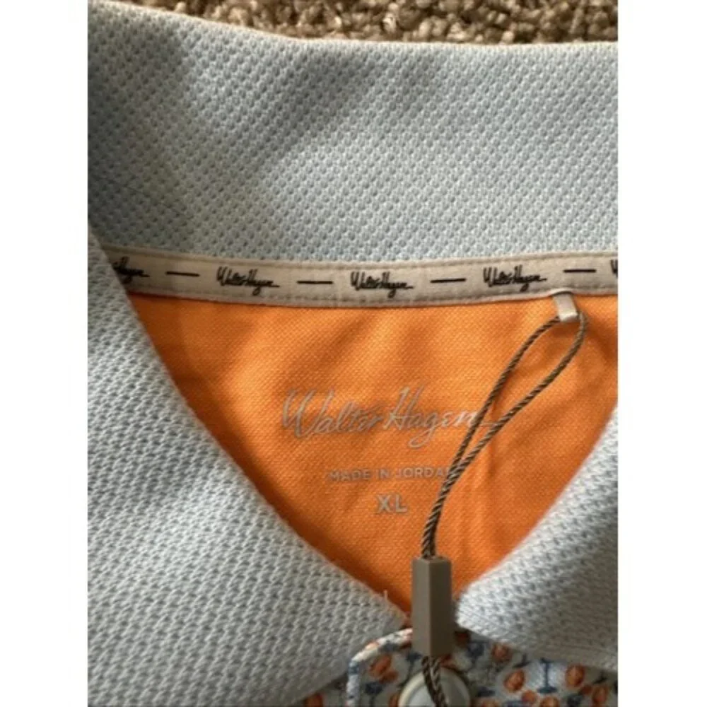 Walter Hagen Men's Clubhouse 19th Hole Golf Polo Nineteenth Blue/Orange Size XL - Picture 9 of 13